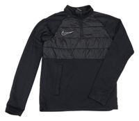 Černá sportovní funkční mikina s šusťákovou vsadkou Nike