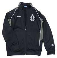 Černo-šedá sportovní propínací mikina s nášivou JAKO