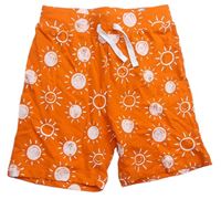 Oranžové bavlněné kraťasy se sluníčky Primark 