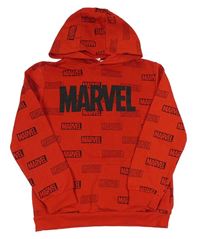 Červená mikina s logy a kapucí Marvel