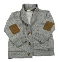Šedá melírovaná propínací mikina s náloketníky H&M