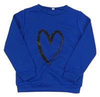 Kobaltově modrá mikina se srdíčkem 