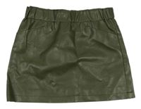 Khaki koženková minisukně 