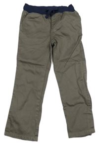 Hnědé rifle s gumovým pasem 