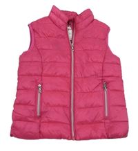 Růžová šusťáková prošívaná zateplená vesta Minoti
