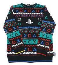 Černo-barevný vzorovaný svetr PlayStation Primark