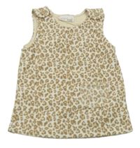 Béžovo-bílé vzorované fleecové laclové šaty Ergee 