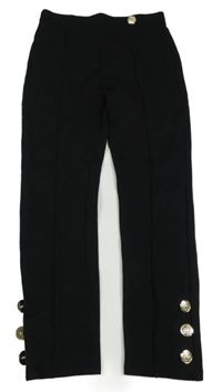 Černé tregíny s knoflíky River Island