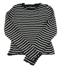 Černo-bílé pruhované žebrované triko Primark 