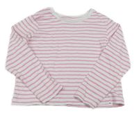Bílo-růžové pruhované triko Primark
