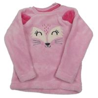 Světlerůžová plyšová mikina s liškou Orsolino 