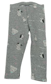 Šedé zateplené legíny s pejsky Lily & Dan