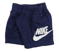 Tmavomodré teplákové kraťasy s logem Nike