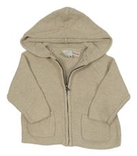 Béžový propínací svetr s kapucí Zara