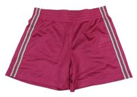 Fuchsiové perforované sportovní kraťasy s pruhy Crivit 