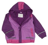 Lila-fialovo-růžová nepromokavá jarní bunda s kapucí Kiki&Koko