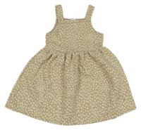 Béžovo-hnědo-zlaté vzorované šaty River Island