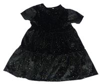 Černé sametové třpytivé šaty zn.F&F