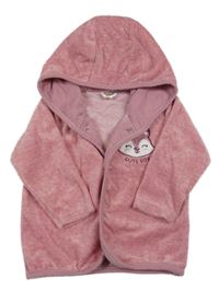 Růžová sametová propínací mikina s liškou a kapucí Orsolino