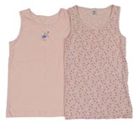 2x - Světlerůžová + světlerůžová košilka se srdíčky Yigga