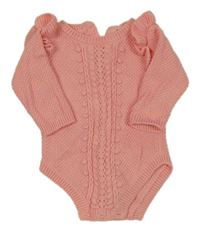 Lososové pletené body s volánky Matalan