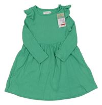 Nové - Zelené žebrované šaty Primark