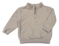 Béžová oversize mikina s klokankou a rolákem F&F
