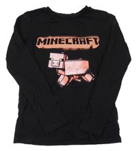 Černé triko s potiskem Minecraft Mojang 