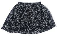 Černo-bílá vzorovaná šifonová sukně se srdíčky New Look