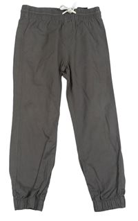 Tmavošedé cuff plátěné kalhoty zn. H&M