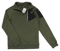 Nové - khaki sportovní mikina s černou kapsou Matalan