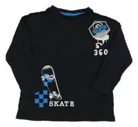 Černé triko se skateboardem F&F