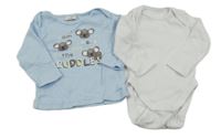 2Set - Světlemodré triko s koalami Orsolino + bílé body C&A