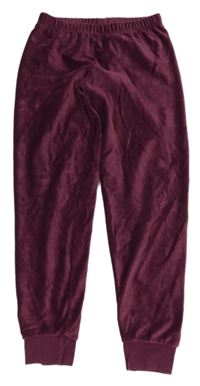 Tmavovínové žebrované sametové tepláky C&A