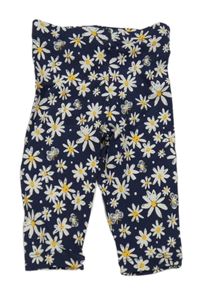 Tmavomodré legíny s kopretinami a motýlky F&F