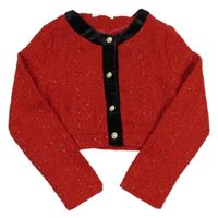 Červeno-černé třpytivé podšité bolérko SHEIN