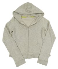 Světlešedá melírovaná propínací mikina s kapucí H&M