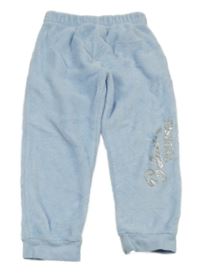 Světlemodré plyšové pyžamové kalhoty s nápisy Disney