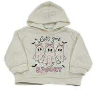 Smetanová oversize s duchy a kapucí SHEIN