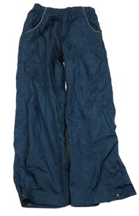 Tmavopetrolejové šusťákové nepromokavé funkční kalhoty crane