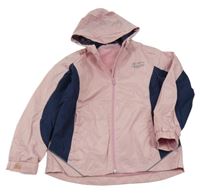 Světlerůžovo/tmavomodrá šusťáková funkční jarní bunda s kapucí crane