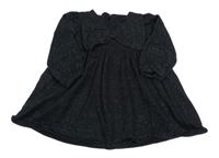 Černo-stříbrné melírované teplákové šaty s mašlí F&F