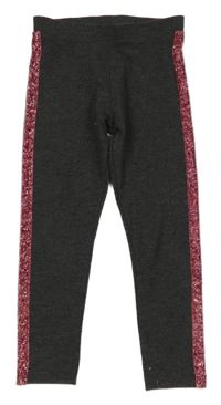 Tmavošedé melírované legíny se třpytivým pruhem Matalan