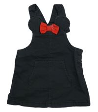 Černé riflové šaty s mašlí - Minnie a kapsou H&M