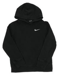 Černá mikina s logem a kapsou a kapucí Nike