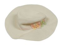 Smetanový slaměný klobouk s motýlky H&M