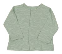 Světleolivové propínací triko s velrybami Vertbaudet