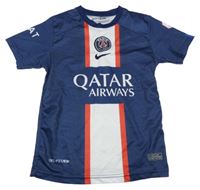 Tmavomodro-bílý funkční fotbalový dres Paris Saint-Germain a číslem Nike