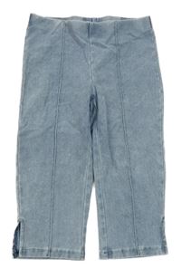 Modré plísňové capri džegíny H&M