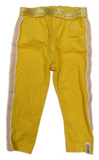 Tmavožluté legíny s pruhem a zlatým pasem TUMBLE 'N DRY